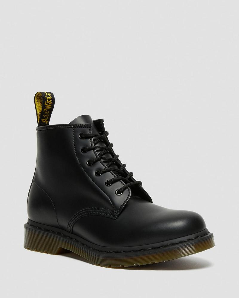 Black Men\'s Dr Martens 101 Smooth Leather Ankle Boots | CA 409ZUT